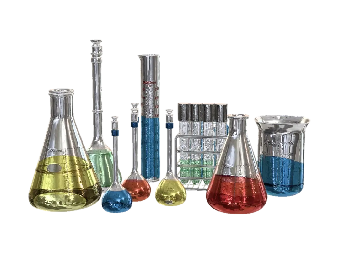 Colorful Lab Glassware 3D model, vytvořený pomocí AI