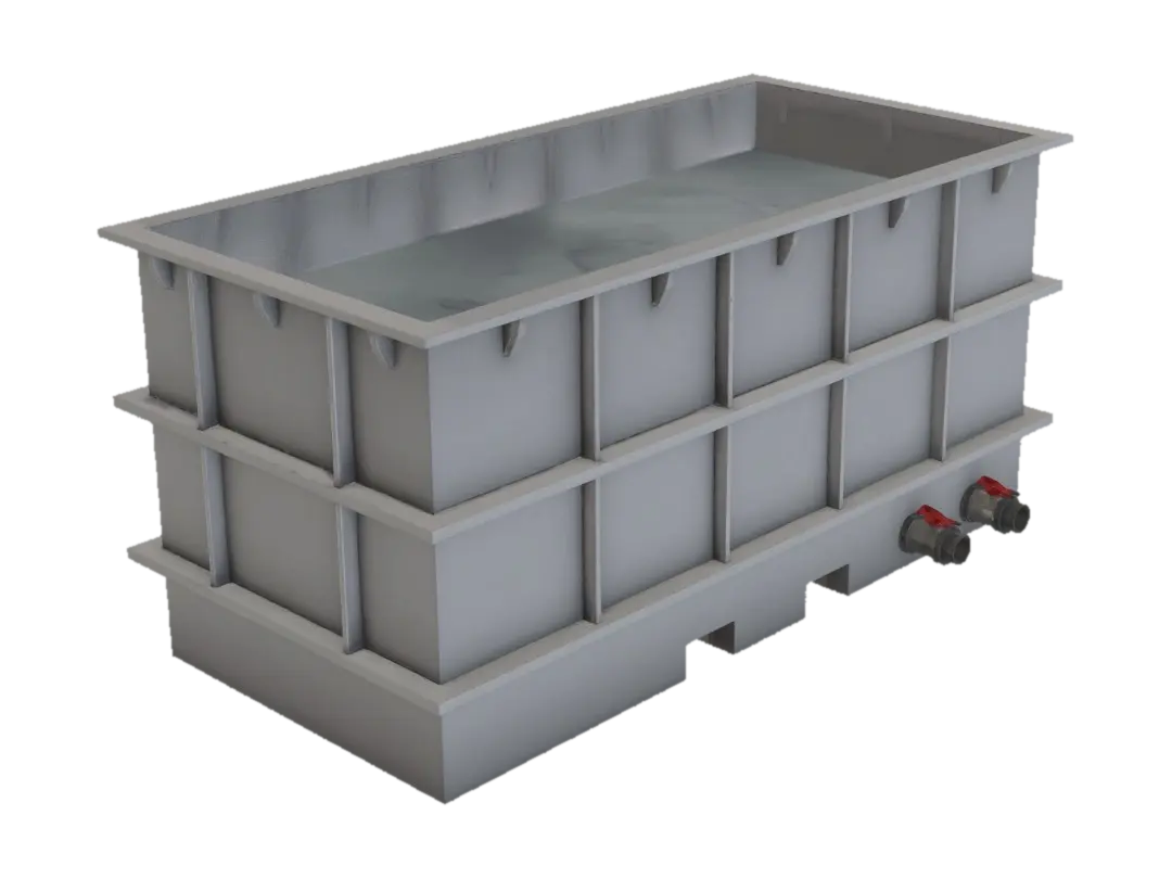 3D-модель Rectangular Concrete Water Tank - Acid, згенерована ШІ