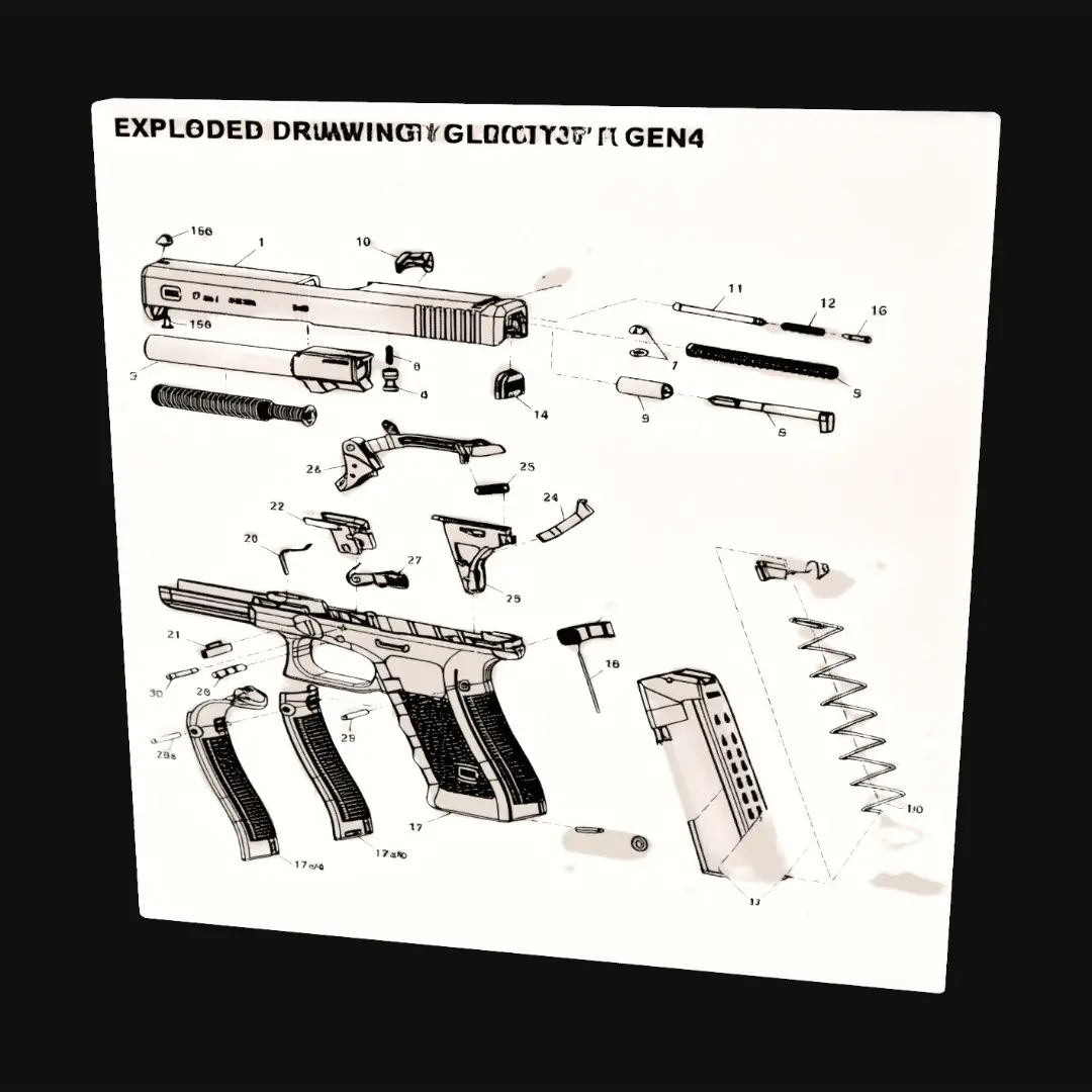 3D model for Exploded View of Glock 17 Gen4