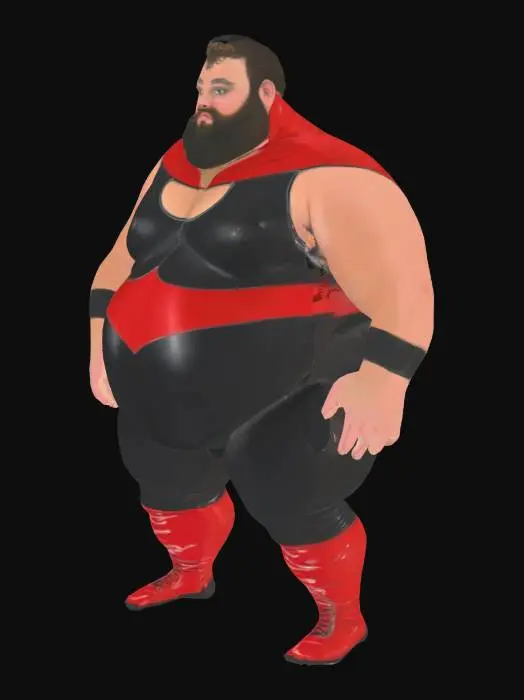 3D model for Obese fat wrestler
