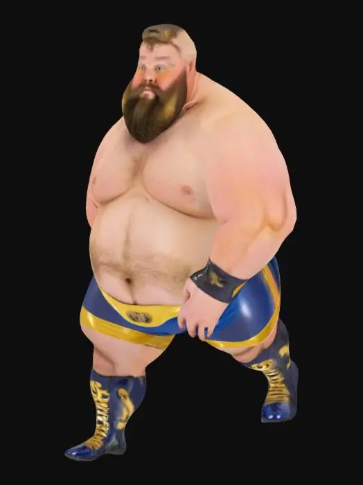 3D model for Obese fat wrestler
