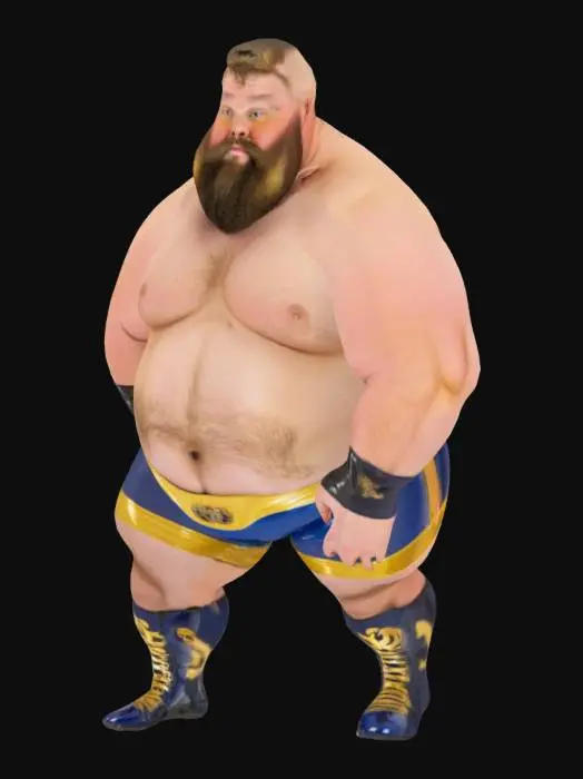 3D model for Obese fat wrestler
