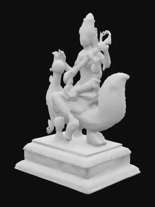 3D model for Saraswati on Peacock Statue