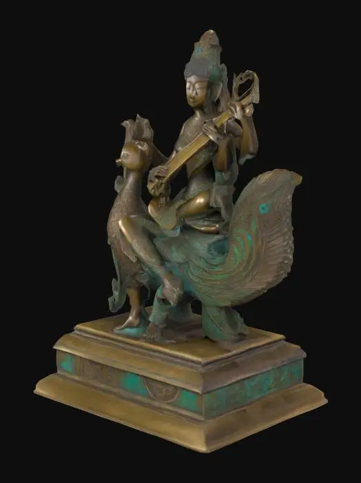 3D model for Saraswati on Peacock Statue