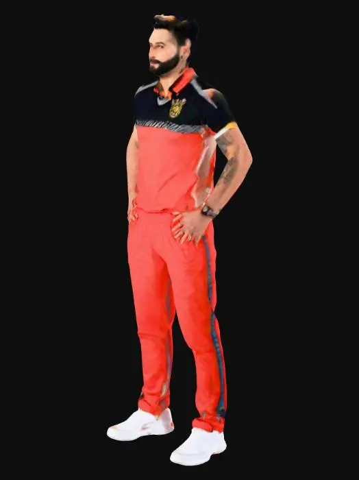 3D model for RCB Cricketer in Red Training Kit