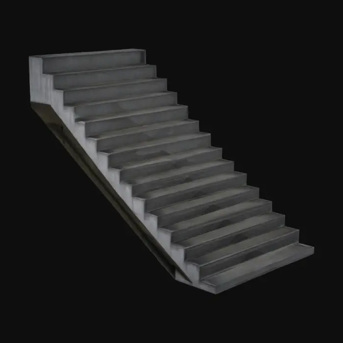 3D model for Standard concrete stairs from one floor to another. Just stairs. Realistic.