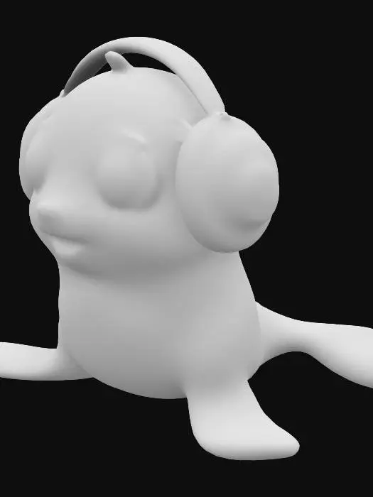 3D model for a cute Seal with Headphones