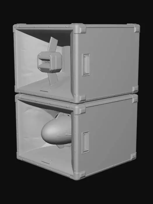 3D model for Two-Tiered Field Equipment Case Stack