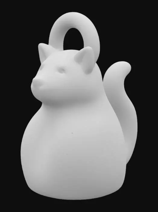 3D model for give me a simple flat clean line cut out animal charm with a flush flat connecter loop at the top