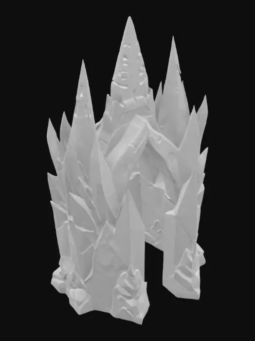 3D model for give me a ominous  flat-bottom jagged mountain peaks crown
