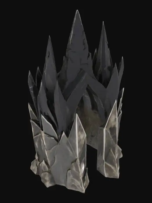 3D model for give me a ominous  flat-bottom jagged mountain peaks crown
