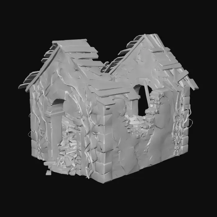 3D model for A small collapsed building with no way to enter.