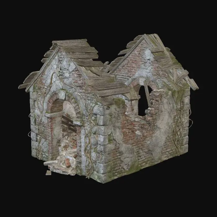 3D model for A small collapsed building with no way to enter.
