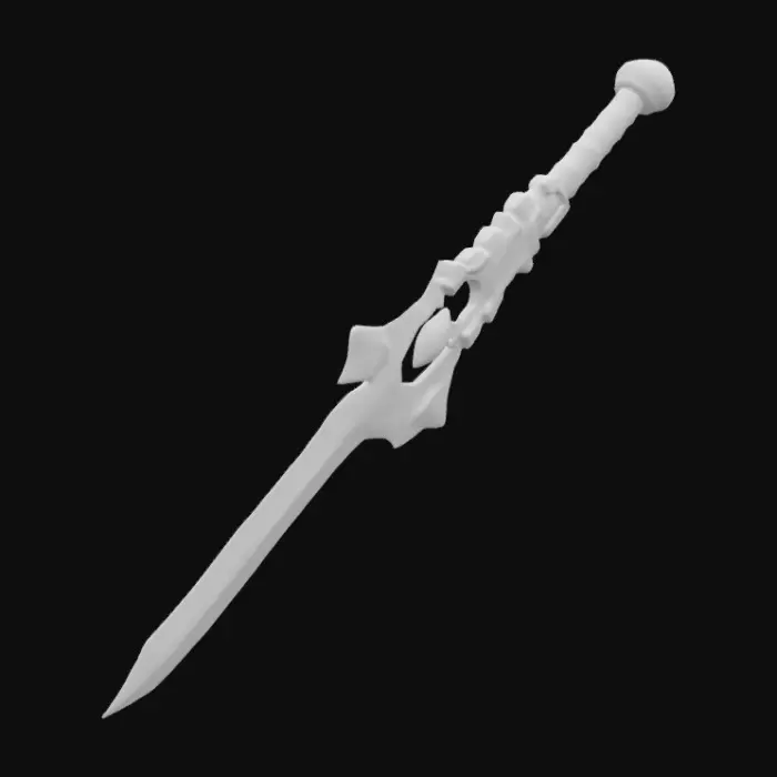 3D model for ดาบ มีสีแดง ด้ามจับเป็นปืน มีพลังจึ๊ก