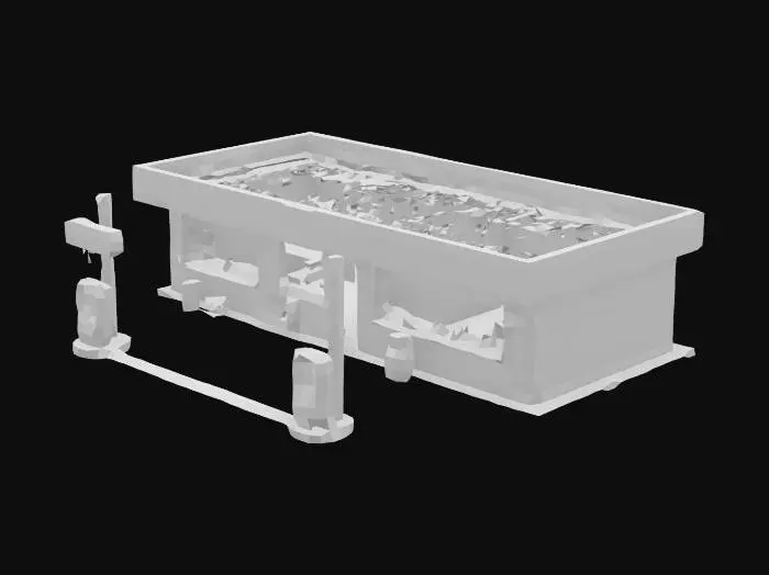 3D model for заброшенная заправка с магазином и туалетом, разбитые окна
