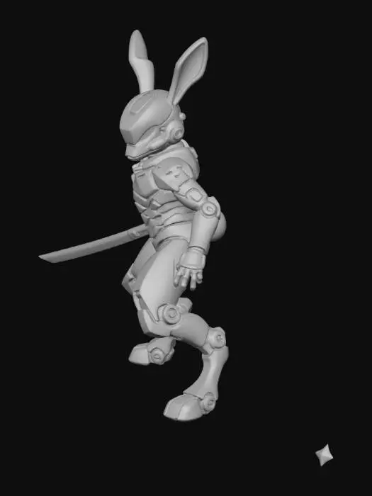 3D model for Azure Hare Knight