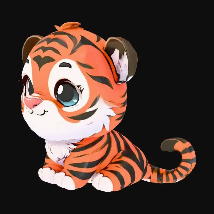 3D model for Tiny Tiger Cuteness