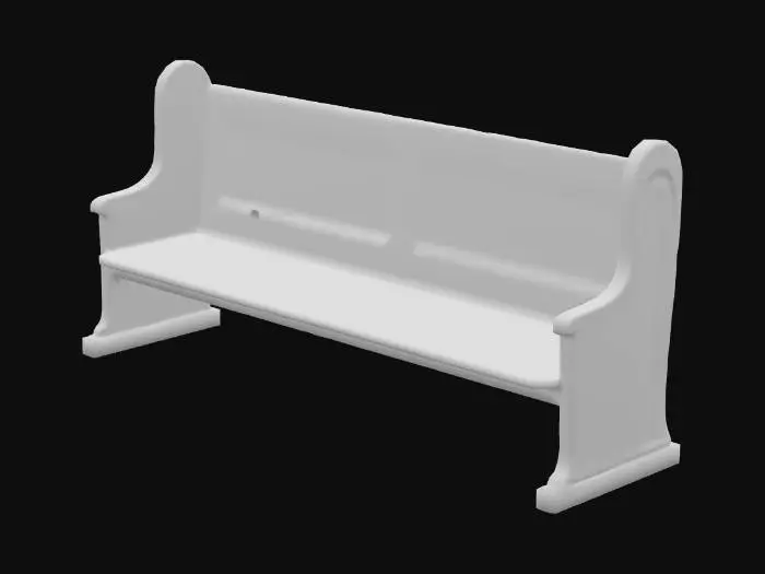 3D model for Wooden Church Pew