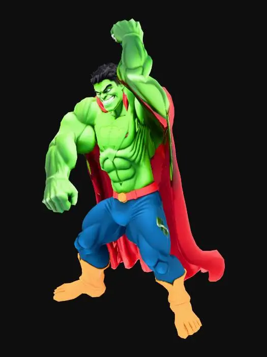 3D model for Homem com cabeça do Hulk e corpo do Superman