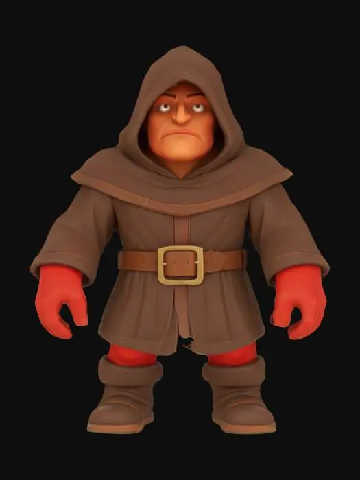 3D model for Red-skinned orc mage