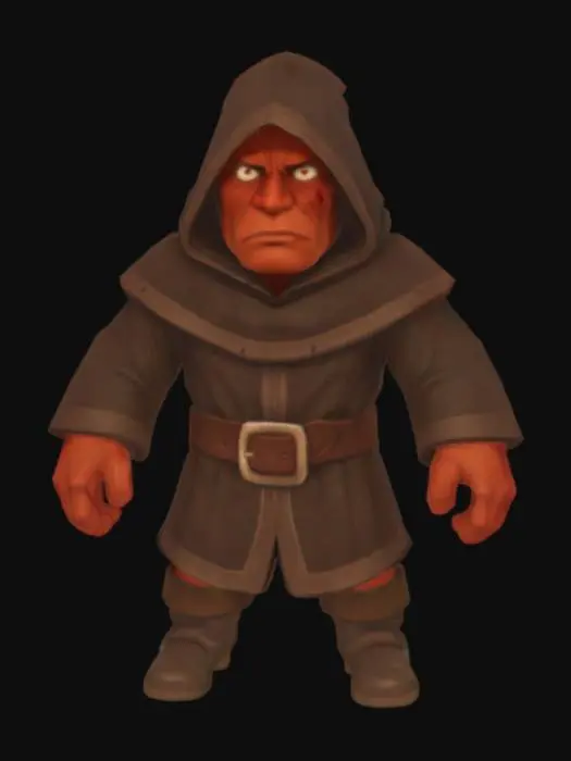 3D model for Orc mage footsoldier with red skin