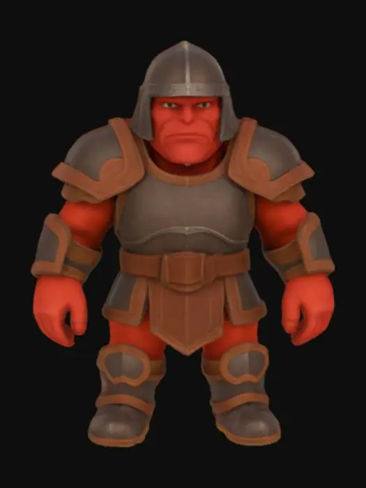 3D model for Red-skin Orc Warrior