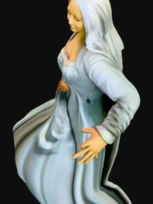 3D model for the mona lisa as a standalone person in A/T-Pose