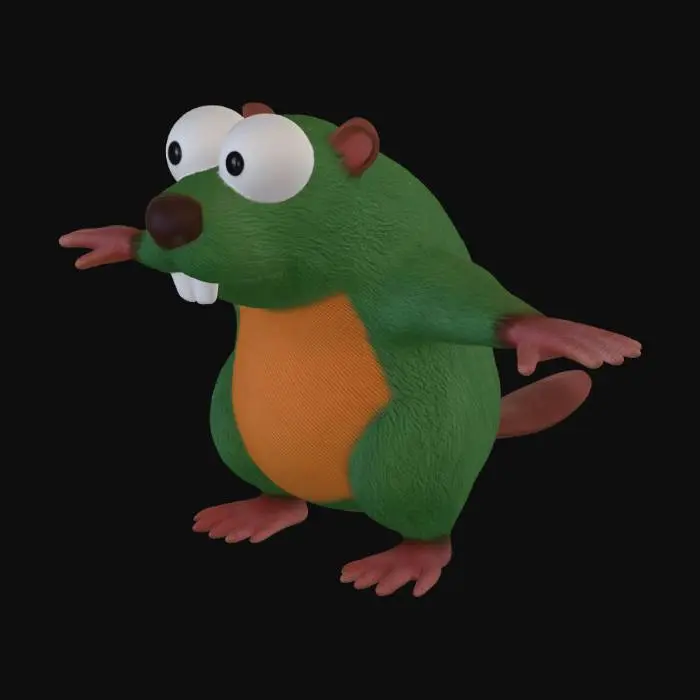 3D model for Greeny the Orange-Bellied Gopher