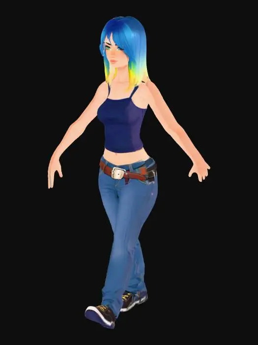 3D model for Blue Haired Rebel