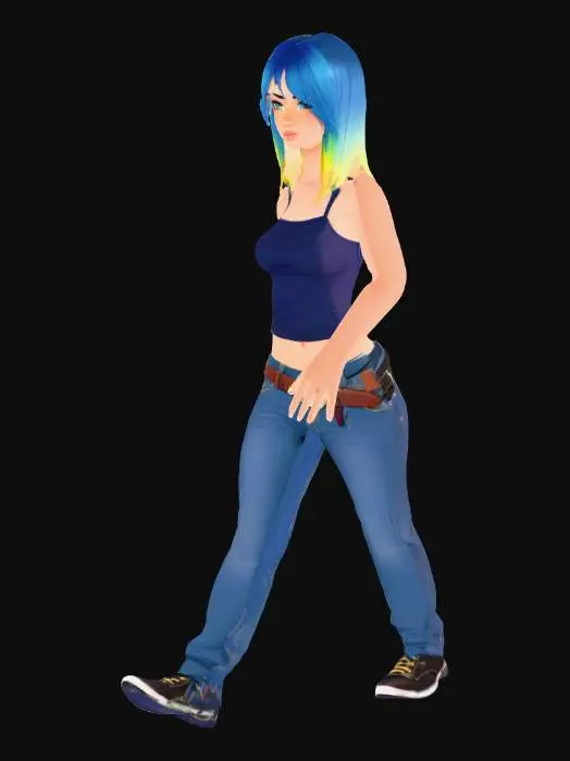 3D model for Blue Haired Rebel