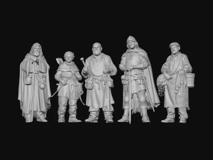 3D model for Five Adventurers