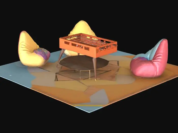 3D model for furniture for a fun basement