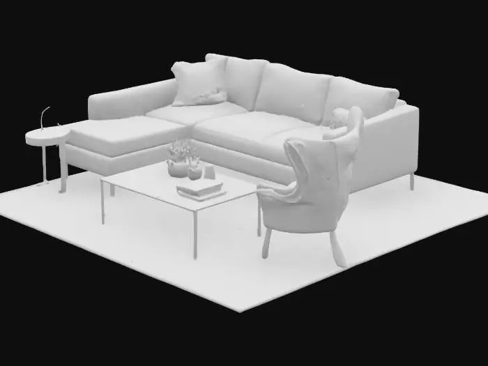 3D model for lofti furniture detailed with beautiful colors of neon and black 