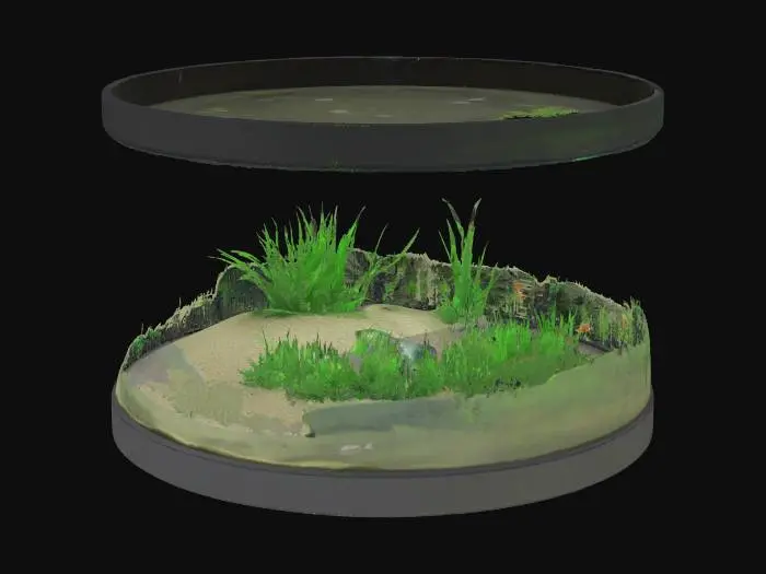 3D model for huge circle fish tank with no fishes in it 