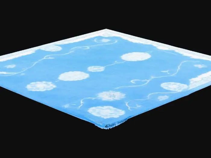 3D model for beautiful rug with light blue colors and light blue patterns