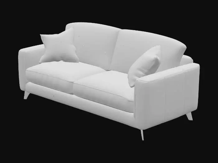 3D model for curved sofa dark red leather 
