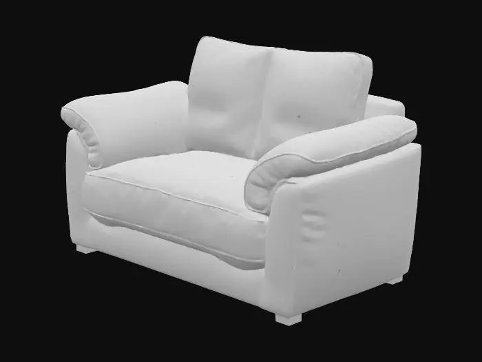 3D model for black leather sofa chair high detail