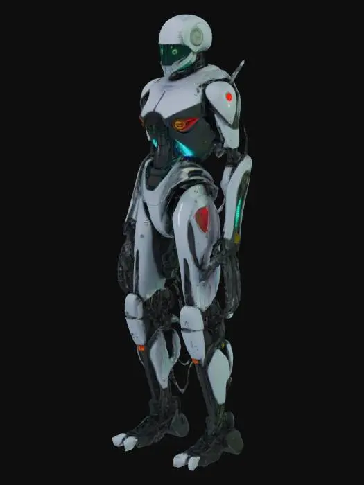 3D model for detailed character of a cyber punk robot from the matrix