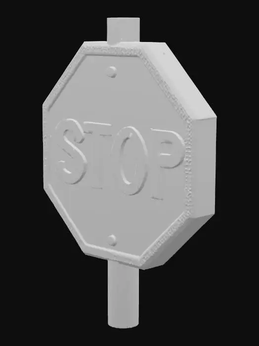 3D model for stop sign high detail