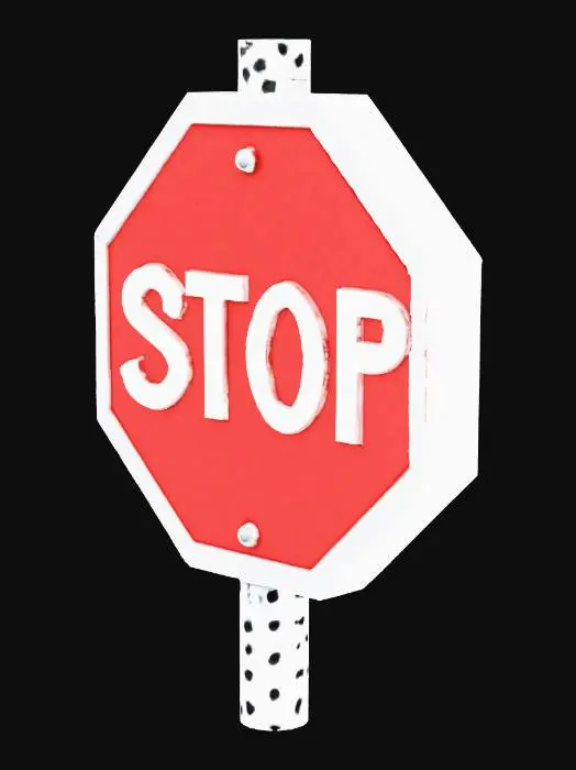 3D model for stop sign high detail