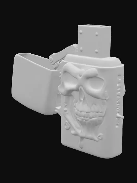 3D model for lighter with a skull on it with high detail 