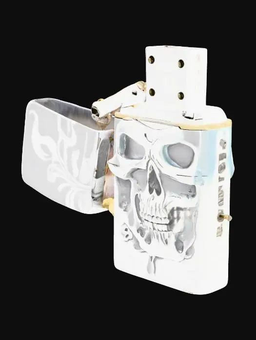 3D model for lighter with a skull on it with high detail 