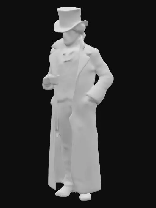 3D model for edger Allen Poe Serving Coffee