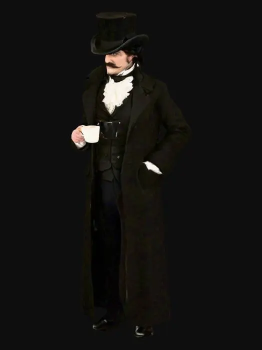 3D model for edger Allen Poe Serving Coffee