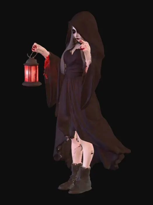 3D model for Shadow women of the night scary beautiful bright dark colors death and blood alure of resident evil and Adamas Family Edger Allen poe style