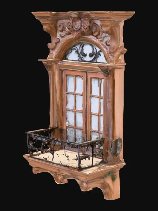 3D model for Window with Balcony  old victorian style 