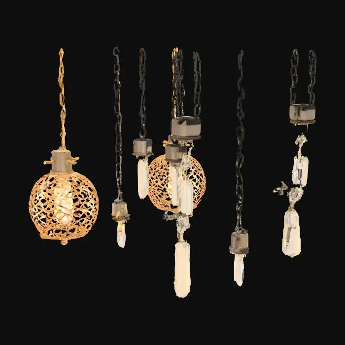 3D model for Hanging lights for apartment High detail with shadowing on the light bulbs 