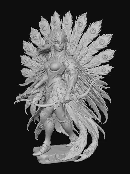 3D model for Warrior of the Peacock Feathers, #Thanksgiving#