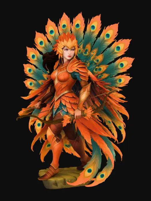 3D model for Warrior of the Peacock Feathers, #Thanksgiving#