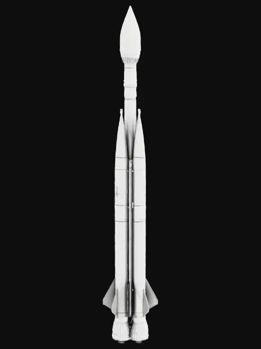3D model for Design a 3D Model of a multi-stage rocket.